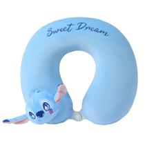Almofada de pescoço de viagem MINISO Disney Stitch Memory Foam lavável