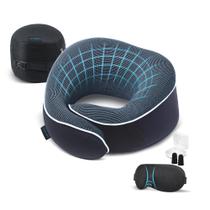 Almofada de pescoço de viagem Proglobe Orthopaedic Memory Foam Blue Almofada de pescoço de viagem Proglobe Orthopaedic Memory Foam Blue