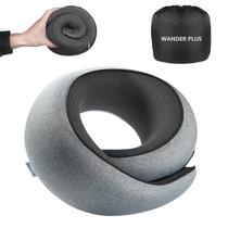 Almofada de pescoço de viagem WANDER PLUS Pure Memory Foam Max Grey Almofada de pescoço de viagem WANDER PLUS Pure Memory Foam Max Grey