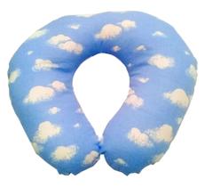 Almofada de Pescoço Infantil Azul com Nuvens - Arco Íris Encantado
