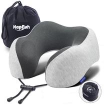 Almofada de pescoço Napfun para viajar, espuma viscoelástica 100% pura Almofada de pescoço Napfun para viajar, espuma viscoelástica 100% pura