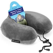 Almofada de pescoço TRAVELREST Travel Essential Memory Foam Cinza