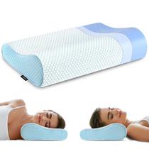 Almofada de pescoço viscoelástica Ylekto para dormir com estojo de resfriamento