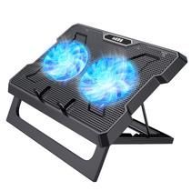 Almofada de resfriamento para laptop LIENS Duas ventoinhas de 13 cm com 2 portas USB pretas Almofada de resfriamento para laptop LIENS Duas ventoinhas de 13 cm com 2 portas USB pretas