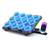 Almofada de resfriamento para laptop Trullypine F12 com 12 ventiladores de 30-43,9 cm com RGB