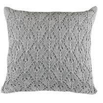 Almofada De Tricô Trama Rendada Cinza 02 - Decortextil Almofada De Tricô Trama Rendada Cinza 02 - Decortextil
