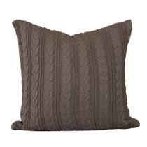 Almofada de Tricot Cinza Chumbo Quadrada