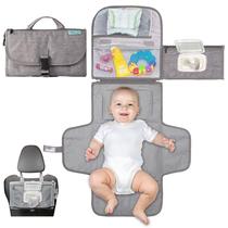 Almofada de troca de fraldas portáteis, almofada de troca portátil para menino recém-nascido &amp baby- baby changing pad com bolso de lenços inteligentes - kit de estação de mudança de viagem impermeável - Presente de Bebê por Kopi Baby