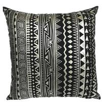 Almofada De Veludo Preto Com Aplicação Foil Prata 52Cm - Decortextil Almofada De Veludo Preto Com Aplicação Foil Prata 52Cm - Decortextil