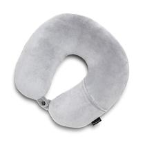 Almofada de viagem Brookstone Microbead Head Head Neck w/ Pocket Grey
