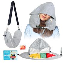Almofada de viagem EZ4UVOY com capuz, recheável com roupas Almofada de viagem EZ4UVOY com capuz, recheável com roupas