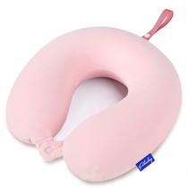 Almofada de viagem Fabuday Memory Foam Neck com alça de pressão rosa Almofada de viagem Fabuday Memory Foam Neck com alça de pressão rosa