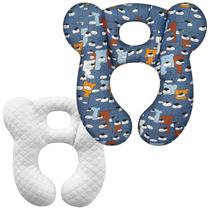 Almofada de viagem para bebês REFLYAWAY Blue Bear 28x26x4 cm macia