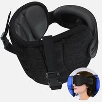 Almofada de viagem SARISUN para aviões com máscara de olhos preta Almofada de viagem SARISUN para aviões com máscara de olhos preta