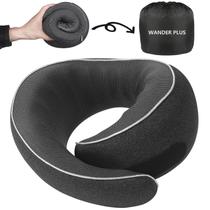 Almofada de viagem WANDER PLUS genuína de espuma viscoelástica preta