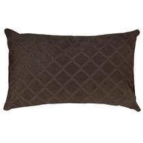 Almofada Decoração Suede Textura de Losangos Marrom Creme 48x30