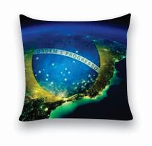 Almofada Decorativa 25x25 Personalizado Cheias Bandeira Brasil