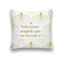 Almofada Decorativa 25x25 Personalizado Cheias Tudo Posso Naquele Que Me Fortalece