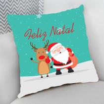 Almofada Decorativa 40x40 Cheia p/ Natal Papai Noel na Neve Almofada Decorativa 40x40 Cheia p/ Natal Papai Noel na Neve