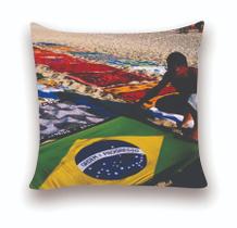 Almofada Decorativa 40x40 Personalizado Cheias Brasil e Praia
