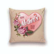 Almofada Decorativa 40x40 Personalizado Cheias Dias das Mães Happy Mothers Day Bege