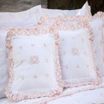 Almofada Decorativa Bordada 600 Fios Rivieri Branco Vilela Enxovais 2 Peças Almofada Decorativa Bordada 600 Fios Rivieri Branco Vilela Enxovais 2 Peças