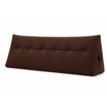 Almofada Decorativa Cabeceira Bella Encosto Apoio de Lombar 190cm King Suede Marrom - Monari Design