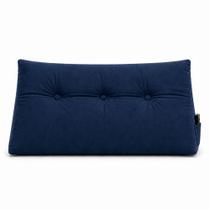 Almofada Decorativa Cabeceira Encosto Apoio de Lombar Solteiro Suede Azul Marinho - Monari Design Almofada Decorativa Cabeceira Encosto Apoio de Lombar Solteiro Suede Azul Marinho - Monari Design