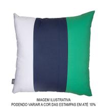 Almofada Decorativa- Capa Pantone Verde Azul e Branco-45 x 45 cm