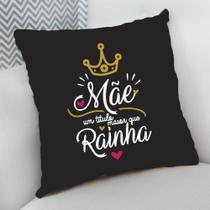 Almofada Decorativa Cheia c/ Zíper 25x25 Presente Criativo Mãe Rainha