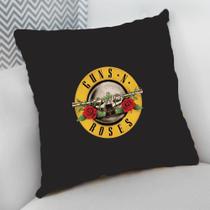 Almofada Decorativa Cheia c/ Zíper 25x25cm, Guns N Roses