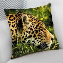 Almofada Decorativa Cheia c/ Zíper 25x25cm, Onça Pintada