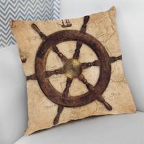 Almofada Decorativa Cheia c/ Zíper 40x40 cm Náutico Oceania Praia Mar