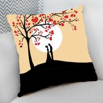 Almofada Decorativa Cheia c/ Zíper 40x40 Dia dos Namorados Sombra Casal