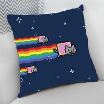 Almofada Decorativa Cheia c/ Zíper 40x40 Gatos Cat Felino