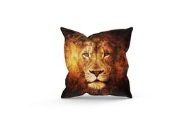 Almofada Decorativa Cheia c/ Zíper 40x40 Leão Fogo