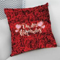 Almofada Decorativa Cheia c/ Zíper 40x40 Presente Rosas Dia dos Namorados