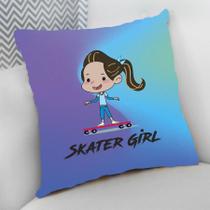 Almofada Decorativa Cheia c/ Zíper 40x40 Skater Girl