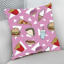 Almofada Decorativa Cheia c/ Zíper 40x40cm,Fast Food Almofada Decorativa Cheia c/ Zíper 40x40cm,Fast Food