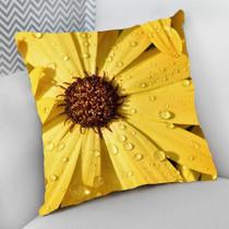 Almofada Decorativa Cheia c/ Zíper 40x40cm, Flor Amarela Almofada Decorativa Cheia c/ Zíper 40x40cm, Flor Amarela