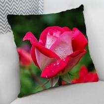 Almofada Decorativa Cheia c/ Zíper 40x40cm, Rosas