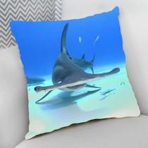 Almofada Decorativa Cheia c/ Zíper 40x40cm, Tubarão Martelo