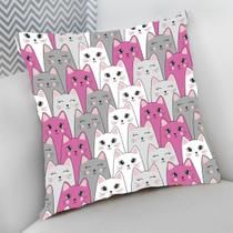 Almofada Decorativa Cheia c/ Zíper Gatos Cat Felino Almofada Decorativa Cheia c/ Zíper Gatos Cat Felino
