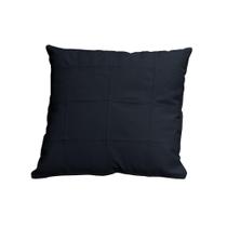 Almofada Decorativa de Couro Legítimo 45x45cm Bella Azul Marinho - Mozzelar