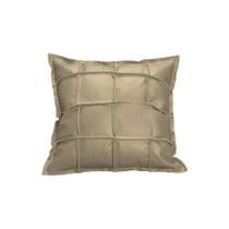 Almofada Decorativa de Couro Legítimo 45x45cm Luiza Bege - Mozzelar