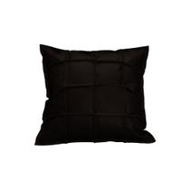 Almofada Decorativa de Couro Legítimo 45x45cm Luiza Marrom - Mozzelar