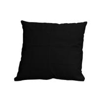 Almofada Decorativa de Couro Legítimo 50x50cm Bella Preto - Mozzelar