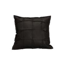 Almofada Decorativa de Couro Legítimo 50x50cm Luiza Capuccino - Mozzelar