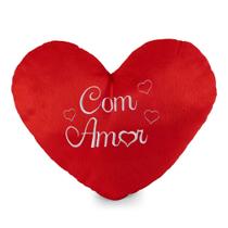 Almofada Decorativa de Pelúcia Coração Grande 42 cm Travesseiro Grande Almofada Decorativa de Pelúcia Coração Grande 42 cm Travesseiro Grande
