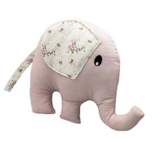 Almofada Decorativa Elefante Floral Rosa